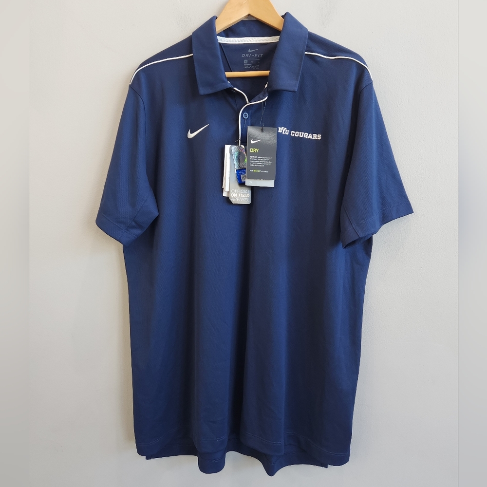 Nike Dri-Fit On Field BYU Cougars Golf Polo Shirt Men's Size XL